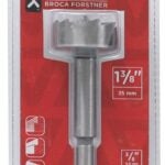 Task T22610 Forstner Bit, 1-3/8 in Dia, 3/8 in Dia Shank, Hex Shank