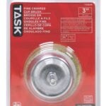 Task T25628 Wire Cup Brush, 3 in Dia, 1/4 in Arbor/Shank, Crimped Bristle, Steel Bristle