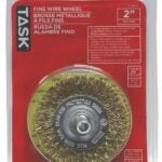 Task T25613 Wire Wheel, 2 in Dia, 1/4 in Arbor/Shank, Crimped Bristle, Steel Bristle