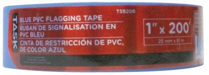 Task T59206 Flagging Tape, 200 ft L, 1 in W, Blue, PVC