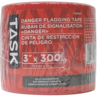 Task T59301 Danger Flagging Tape, 300 ft L, 3 in W, Orange, PVC