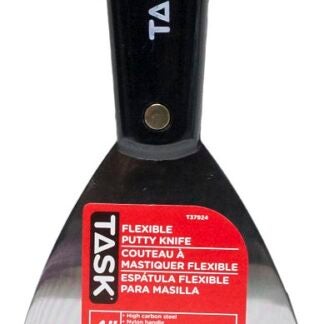 Task T37924 Flexible Putty Knife with Hammer Cap, 4 in W Blade, HCS Blade, Nylon Handle