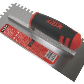 Task T33623 Adhesive Trowel, 11 in L Blade, 4-1/2 in W Blade, HCS Blade, Square Notch End, FlexFit Grip Handle