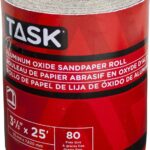 Task T32310 Sandpaper Roll, 3-2/3 in W, 25 ft L, 80 Grit, Fine, Aluminum Oxide Abrasive