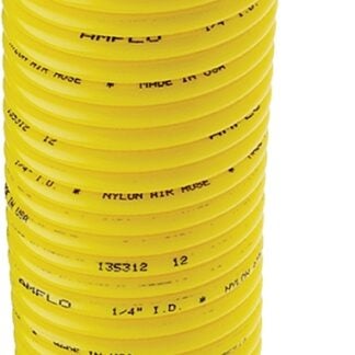 Amflo 4-25E-RET Air Hose, 1/4 in OD, 25 ft L, MNPT, 200 psi Pressure, Nylon, Yellow