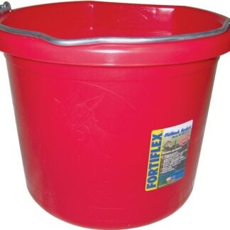 Fortex-Fortiflex FB-124 Series FB-124 R Bucket, 24 qt Volume, Rubber/Polyethylene, Red