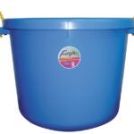 Fortex-Fortiflex MB-70BL Barn Bucket, 70 qt Volume, Polyethylene/Rubber, Blue