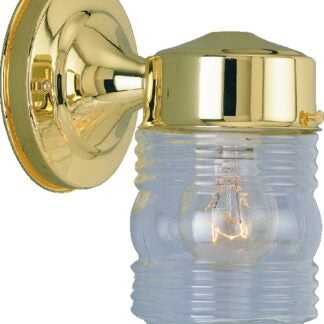 Boston Harbor 4402H-23L Outdoor Wall Lantern, 120 V, 60 W, A19 or CFL Lamp, Steel Fixture, Polished Brass