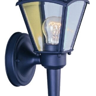 Boston Harbor 4003H-53L Outdoor Wall Lantern, 120 V, 60 W, A19 or CFL Lamp, Steel Fixture, Black, Black Fixture