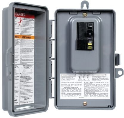 Square D QO CQOE250GFINM Load Center, 2 -Pole, 50 A, NEMA 3R Enclosure, Gray