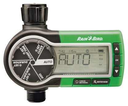 Rain Bird 1ZEHTMR Garden Hose Watering Timer, 3 V, 1 -Zone, 1 -Program, 6 hr Cycle, LCD Display, Wall Mounting