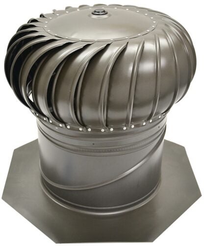 Master Flow AIC14WW Rotary Turbine Ventilator, 14 in Dia Throat, Aluminum, Weathered Wood