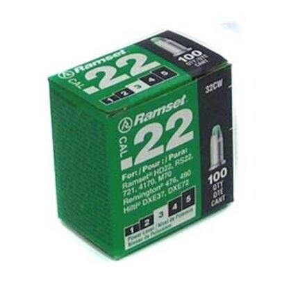 Ramset R50116 Power Load, 0.22 Caliber, Power Level: #3, Green Code