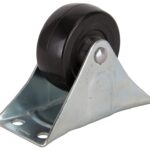 ProSource JC-H02 Rigid Caster, 2-1/2 in Dia Wheel, 1 in W Wheel, Rubber Wheel, Black, 130 lb, Steel Housing Material