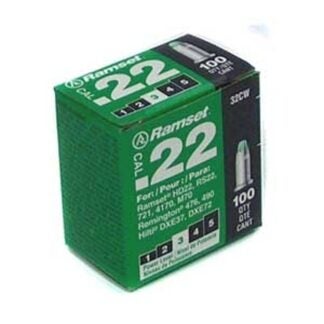 Ramset C22CW Single Shot Powder Load, Power Level: 2, Brown Code, 0.22 in Dia, 2-1/8 in L Sells in Quantity of 12