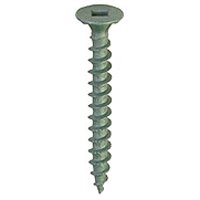 Backer-On 23401 Screw, #10 Thread, Serrated Thread, Flat Head, Square Drive, Gimlet Point, Steel, 185 PK