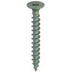 Backer-On 23411 Screw, #10 Thread, Serrated Thread, Flat Head, Square Drive, Gimlet Point, Steel, Zinc