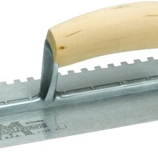 Marshalltown 702S Trowel, 11 in L, 4-1/2 in W, Square Notch, Curved Handle