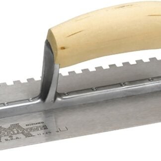 Marshalltown 703S Trowel, 11 in L, 4-1/2 in W, Square Notch, Curved Handle