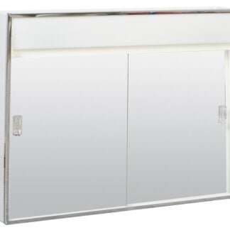 Zenith 701L Medicine Cabinet with Incandescent Light, 23-3/8 in OAW, 5-1/2 in OAD, 18-1/8 in OAH, Steel, White, Chrome