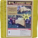 Dize Weathermaster CA1012D Tarpaulin, 12 ft L, 10 ft W, Canvas, Tan