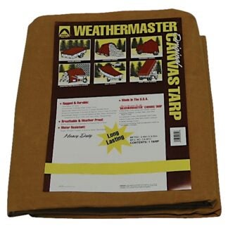 Dize Weathermaster CA1020D Tarpaulin, 20 ft L, 10 ft W, Canvas, Tan