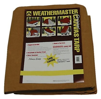 Dize Weathermaster CA1216D Tarpaulin, 16 ft L, 12 ft W, Canvas, Tan