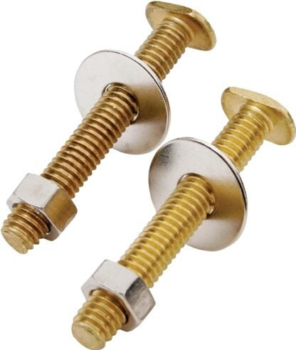 ProSource 8045 Bolt Set, Brass, Brass, For: Use to Attach Toilet to Flange