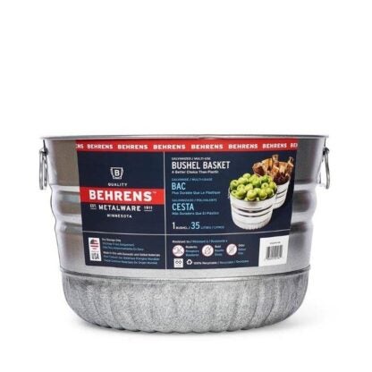 Behrens 32S Utility Basket, 1 bu Capacity, Galvanized Steel