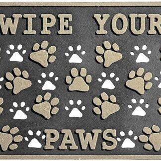 Simple Spaces 08ABSHE-55 Door Mat, 30 in L, 18 in W, Paw Imprint Pattern, Polyester Surface