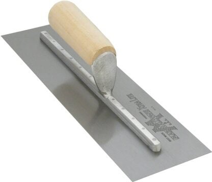 Marshalltown MX57 Finishing Trowel, 14 in L Blade, 3 in W Blade, Spring Steel Blade, Straight Handle, Wood Handle