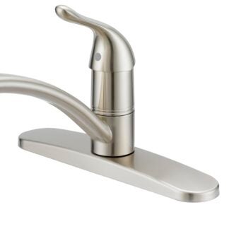 Boston Harbor 67534-1004 Kitchen Faucet, 1.8 gpm, 1-Faucet Handle, 4-Faucet Hole, Metal/Plastic, Brushed Nickel