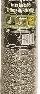 Jackson Wire 12 01 18 16 Poultry Hex Netting, 25 ft L, 24 in W, 20 Gauge, Hexagonal Mesh, 1 in Mesh, Galvanized