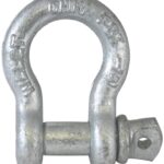 Fehr 1/4IN Anchor Shackle, 1/4 in Trade, 0.33 ton Working Load, Commercial Grade, Steel, Galvanized