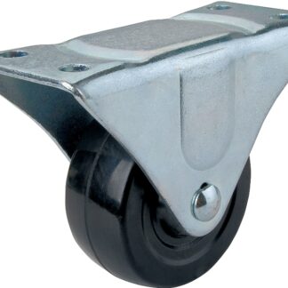 ProSource JC-H03 Rigid Caster, 3 in Dia Wheel, 1-1/4 in W Wheel, Rubber Wheel, Black, 210 lb, Steel Housing Material