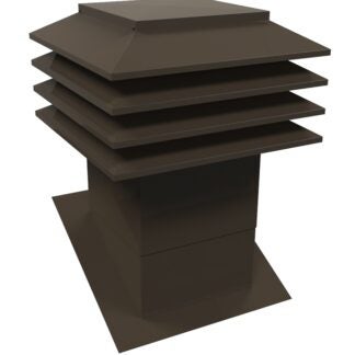 Ventilation Maximum 301-12-B Sloped Roof Ventilator, 19-1/2 in OAL, 12 in OAW, Galvanized Steel, Brown, Powder-Coated