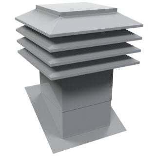 Ventilation Maximum 301-12-G Roof Ventilator, 20 in OAL, 12 in OAW, 1000 to 1200 sq-ft Net Free Ventilating Area, Gray