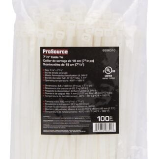 ProSource CV190-1003L Cable Tie, 45 mm Max Bundle Dia, Self-Lock Locking, Nylon, Clear