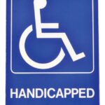 Hy-Ko D-17 Graphic Sign, Rectangular, HANDICAPPED, White Legend, Blue Background, Plastic, 5 in W x 7 in H Dimensions Sells in Quantity of 5