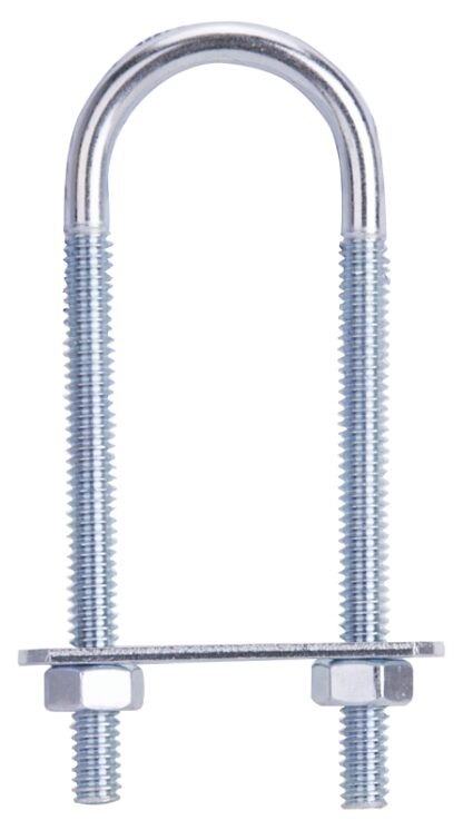 ProSource LR343 U-Bolt, 1/4 in Thread, 2-3/4 in L Thread, Steel, Zinc Sells in Quantity of 10