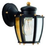 Boston Harbor HV-66961-BK Outdoor Wall Lantern, 120 V, 60 W, Steel Fixture, Black Fixture