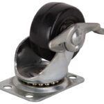 ProSource JC-H09 Swivel Caster, 2 in Dia Wheel, 7/8 in W Wheel, Rubber Wheel, Black, 125 lb, Steel Housing Material