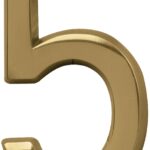 Hy-Ko Prestige Series BR-42PB/5 House Number, Character: 5, 4 in H Character, Brass Character, Brass Sells in Quantity of 3