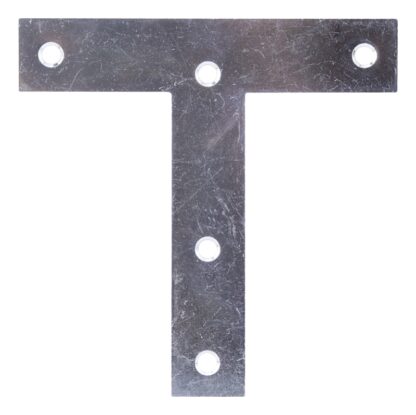 ProSource 22499ZCL3L T-Plate, 5 in L, 5 in W, 2 mm Thick, Steel, Zinc Sells in Quantity of 20