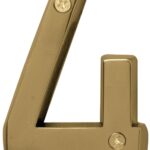 Hy-Ko Prestige Series BR-42PB/4 House Number, Character: 4, 4 in H Character, Brass Character, Brass Sells in Quantity of 3