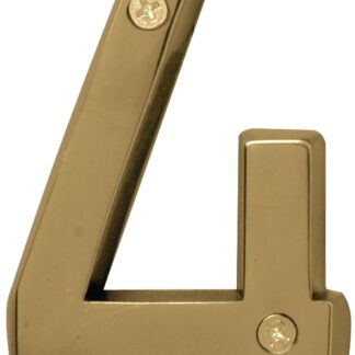 Hy-Ko Prestige Series BR-42PB/4 House Number, Character: 4, 4 in H Character, Brass Character, Brass Sells in Quantity of 3