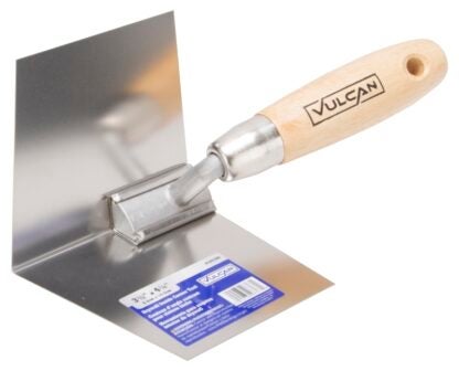 Vulcan 164603L Trowel, 3.5 in W Blade, 4.25 in L Blade, Comfort Grip Handle, Hardwood Handle, 3.5 in Blade Radius