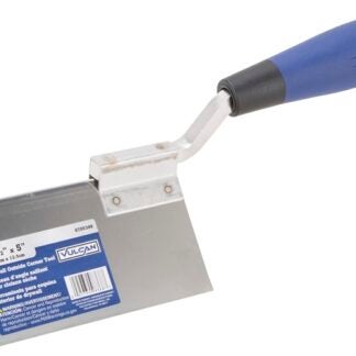 Vulcan 364863L Drywall Corner Trowel, 2.5 in W Blade, 5 in L Blade, DuraSoft Handle, PP/TPR Handle, 2.5 in Blade Radius