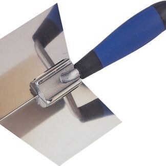 Vulcan 16460-ESH3L Drywall Corner Trowel, 3.5 in W Blade, 4.25 in L Blade, Ergonomic Soft Handle, PP/TPR Handle