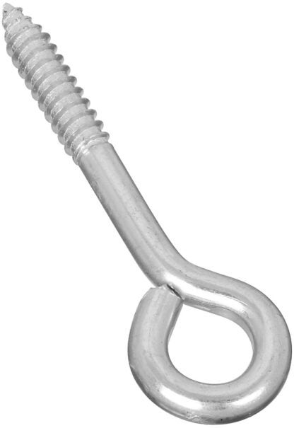 National Hardware N220-681 Lag Screw Eye, 1.62 in L Thread, 4 in OAL, 175 lb Working Load, Steel, Zinc Sells in Quantity of 10